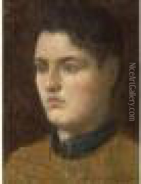 Portrait De Femme Oil Painting - Pierre-Cecile Puvis De Chavannes