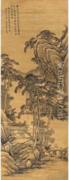 Scholar Under The Pine Oil Painting - Zhang Zhiwan