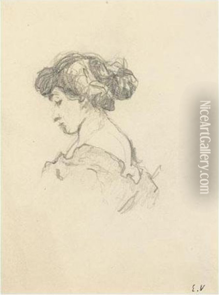 Buste De Femme De Profil Oil Painting - Jean-Edouard Vuillard