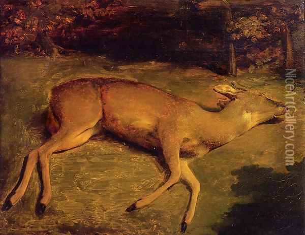 Dead Deer Oil Painting - Gustave Courbet