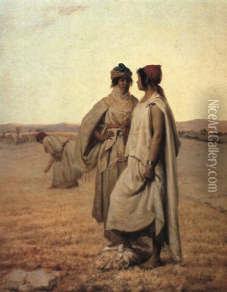 La Moisson En Kabylie Oil Painting - Jean Raymond Hippolyte Lazerges