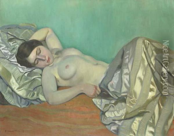 Torse De Femme Couchee Oil Painting - Felix Edouard Vallotton