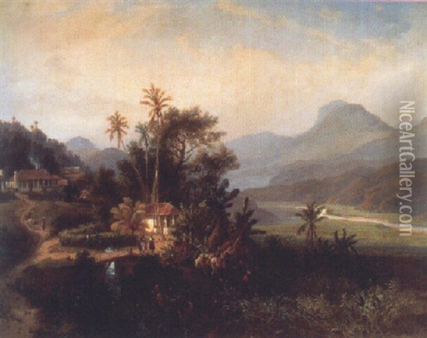 En El Trapiche (hacienda De San Esteban De Puerto Cabello) Oil Painting - Ferdinand Bellermann