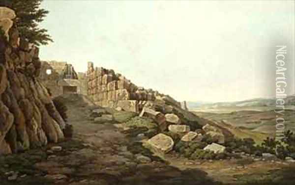View of the Lion Gate of the Acropolis Oil Painting - Edward Dodwell