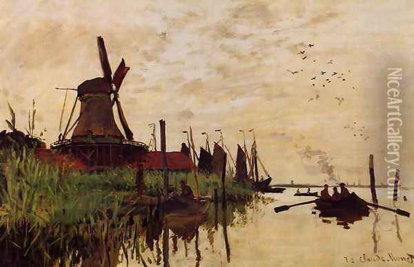 Windmill At Zaandam Oil Painting - Claude Oscar Monet