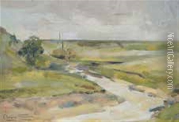 Meandering Stream Oil Painting - Claus Edward Fristrom