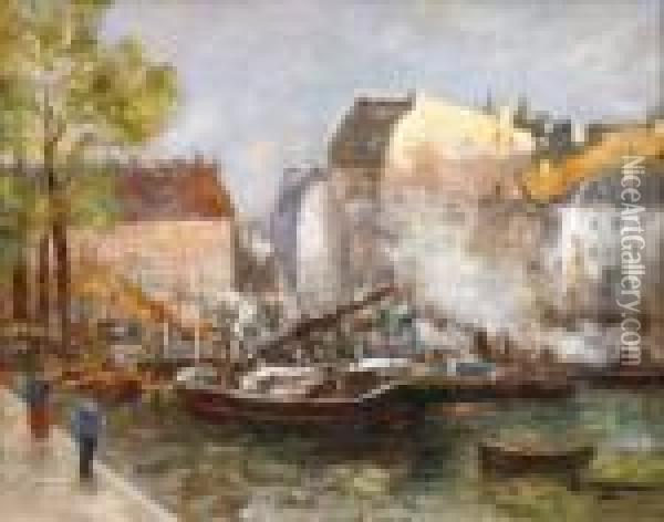 Paysage Urbain Oil Painting - Edmond Marie Petitjean
