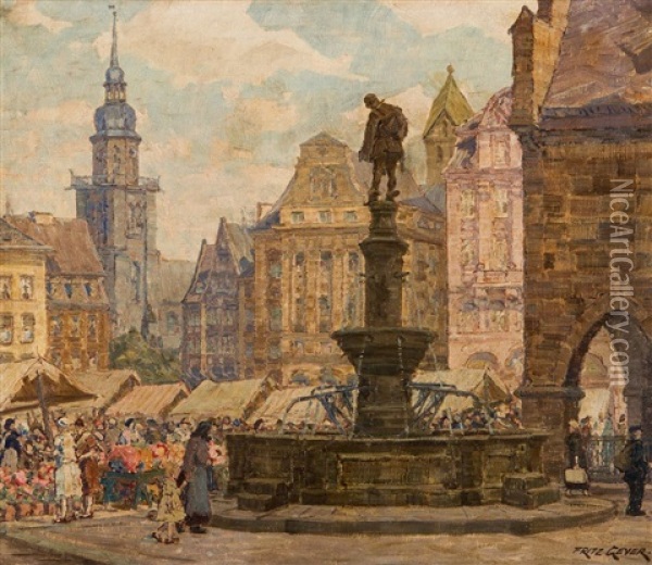 Stary Rynek W Dortmundzie Oil Painting - Fritz Geyer