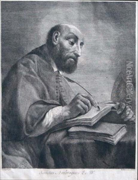 Sant'ambrogio Oil Painting - Giovanni Marco, Al. Pitteri