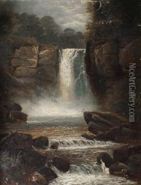 Falls Of The Hespte Oil Painting - Charles Henry Passey
