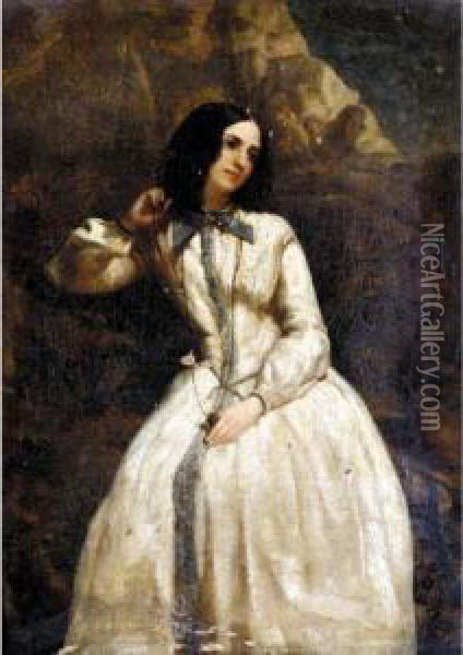 Lady In A White Dress Oil Painting - William Aikman