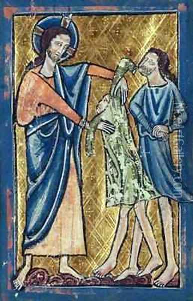 God Clothing Adam and Eve Oil Painting - William de Brailes