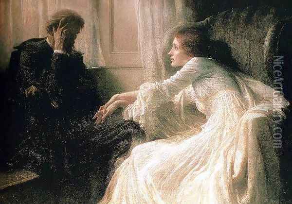 The Confession Oil Painting - Sir Thomas Francis Dicksee