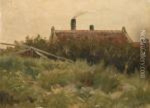 House In The Dunes, Scheveningen Oil Painting - Hendrik Willem Mesdag