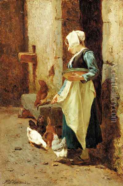 Feeding time Oil Painting - Philibert Leon Couturier