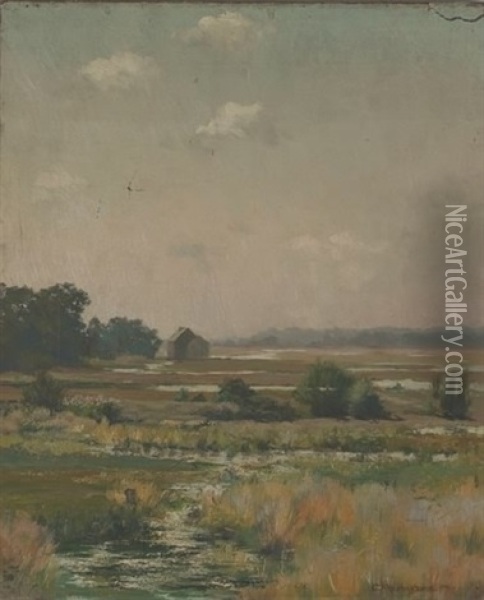 Pastoral Landscape Oil Painting - Charles Albert Burlingame