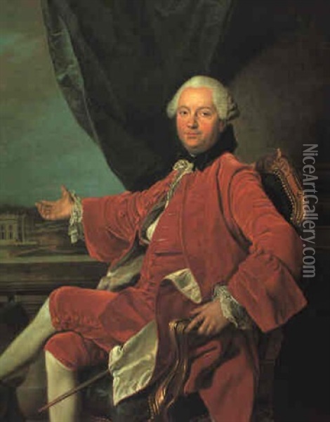 Portrait Du Fermier-general Etienne-michel Bouret Oil Painting - Louis Michel van Loo