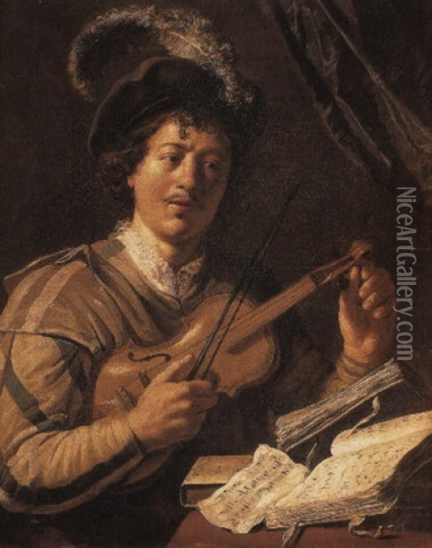 Young Man Tuning Violins Oil Painting - Jan Lievens