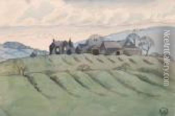 Landscape Study Oil Painting - Albert Wainwright