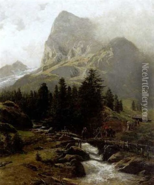 Willkommen Am Rosenlauigletscher Oil Painting - Karl Paul Themistocles von Eckenbrecher