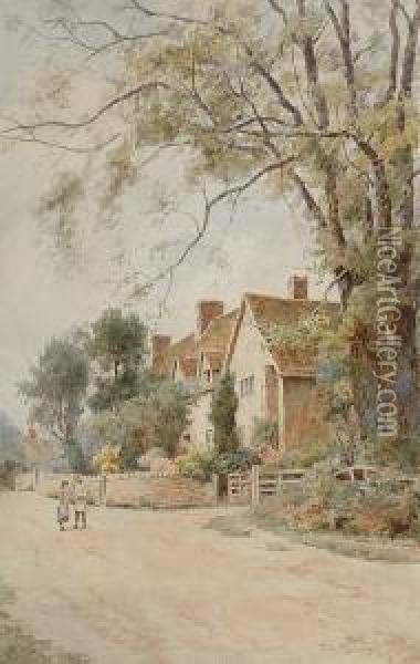 A Rural Lane Oil Painting - Thomas Nicholson Tyndale