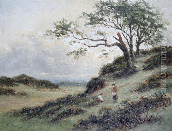 Figures On A Heath Oil Painting - Thomas Spinks