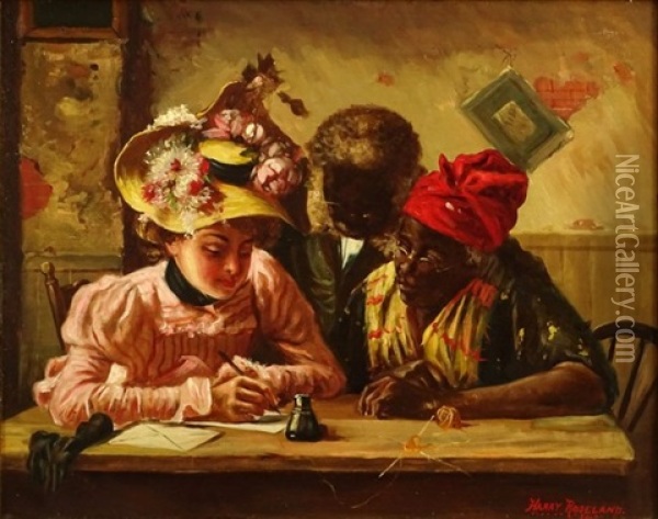 The Letter Oil Painting - Harry Herman Roseland