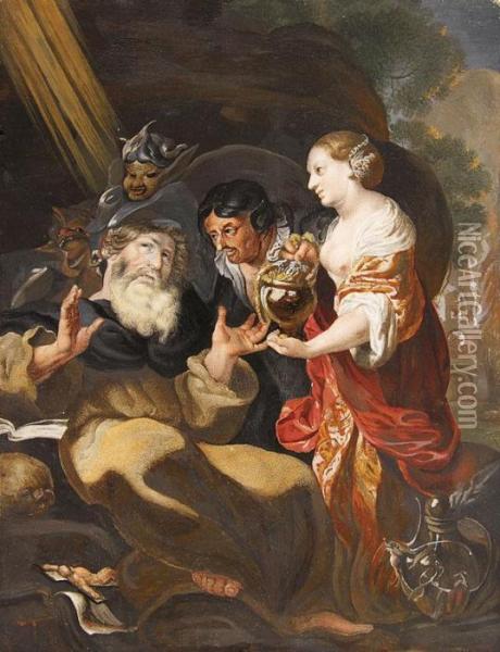 The Temptation Of St. Anthony Oil Painting - Johann Liss