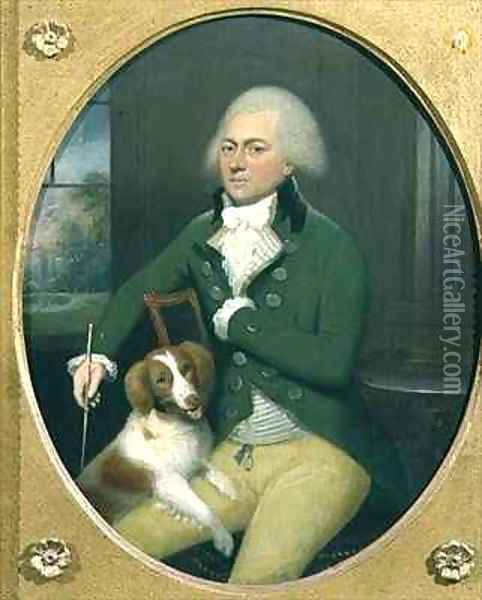 Portrait of a Gentleman with his Dog Oil Painting - John Downman