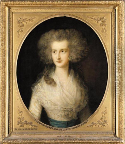 Portrait Of Elizabeth Bowes, Mrs Croft Oil Painting - Thomas Gainsborough