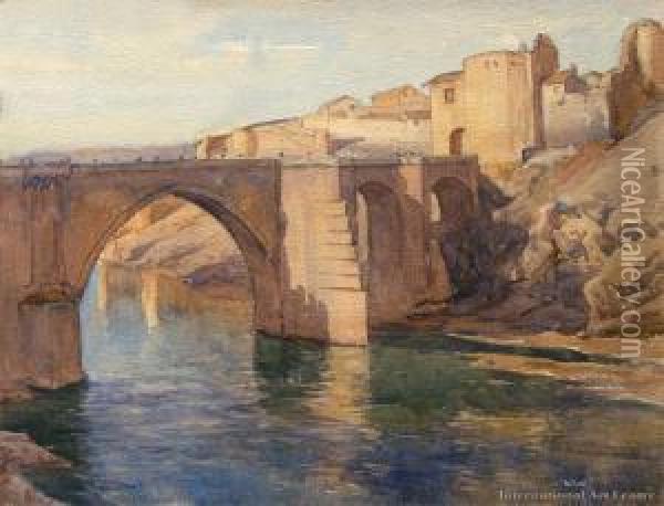 Old Bridge, Toledo, Spain Oil Painting - Alfred Ernest Baxter