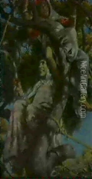 Adolescentes Dans L'arbre Oil Painting - Alphonse Etienne Dinet