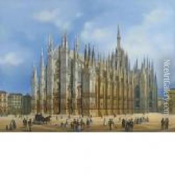 Il Duomo Di Milano Oil Painting - Guiseppe Canella