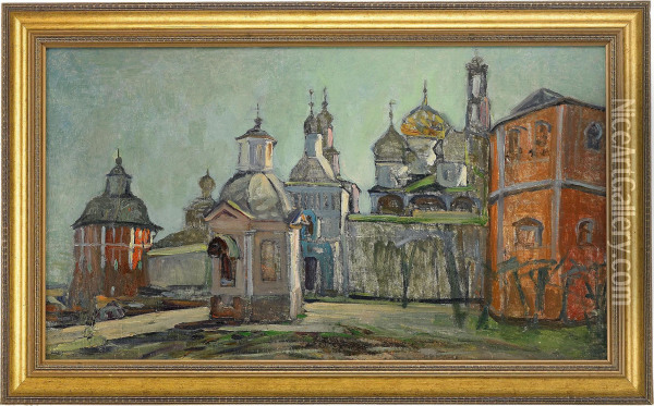 View Of The Trinity Monastery Oil Painting - Michail Vasilievitch Boskin