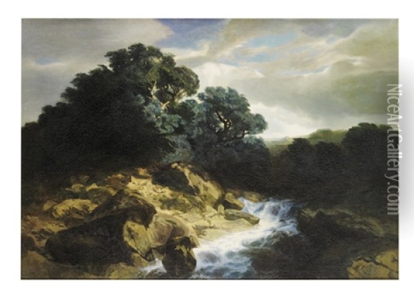 Chenes, Torrent Oil Painting - Alexandre Calame