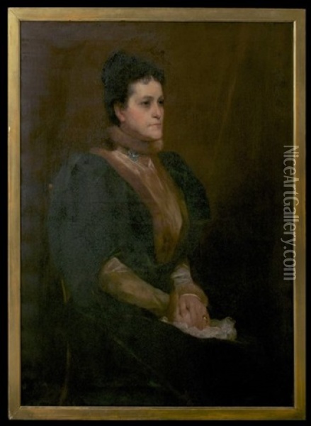 Portrait Of Mrs. W. J. White Oil Painting - Jean Joseph Benjamin Constant