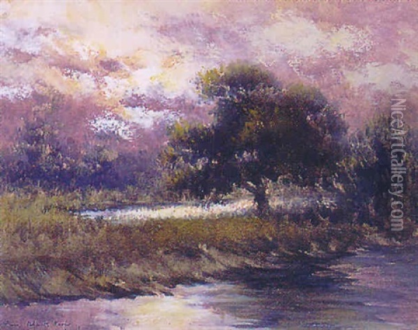 Sunrise, Black River Oil Painting - Alexander John Drysdale