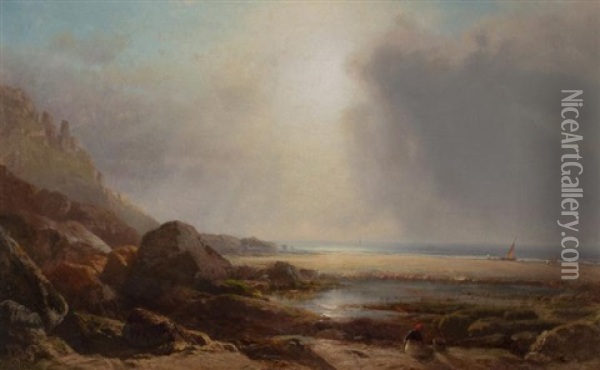 Coastal View Oil Painting - William M. Hart