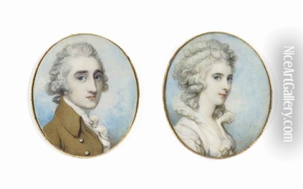 William Wellesley-pole, Baron Maryborough And Later 3rd Earl Of Mornington (1763-1845) (+ His Wife, Katherine Elizabeth, Nee Forbes; Pair) Oil Painting - Richard Cosway