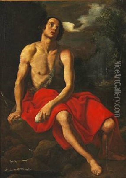 John The Baptist In The Desert Oil Painting - Cristofano Allori