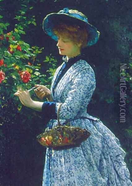 Pruning Roses Oil Painting - Robert James Gordon