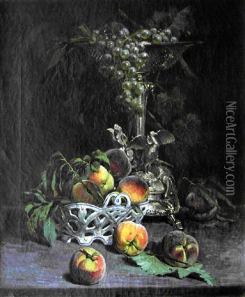 Nature Morte A La Coupe De Fruits Oil Painting - Jean Baptiste Olive