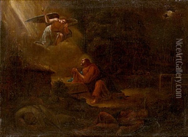 Kristus I Getsemane Oil Painting - Pehr Hoerberg