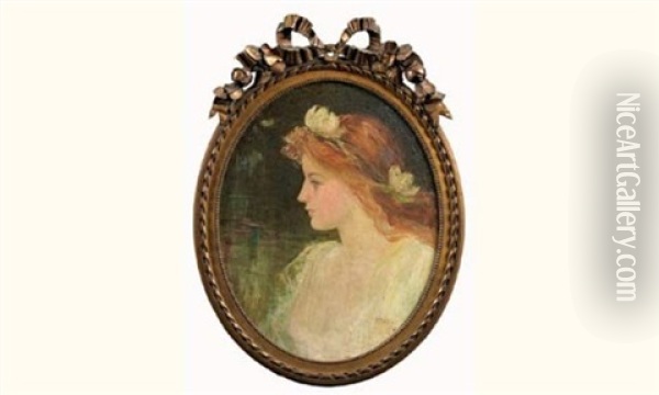 Portrait De Jeune Fille Oil Painting - Frederick Stuart Church