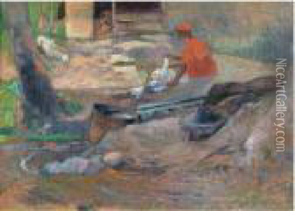La Petite Laveuse Oil Painting - Paul Gauguin