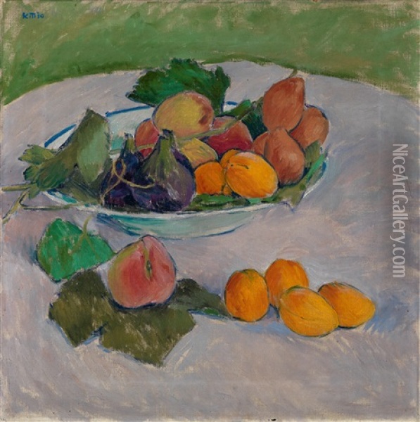 Stilleben Mit Fruchten Und Blattern Oil Painting - Koloman (Kolo) Moser