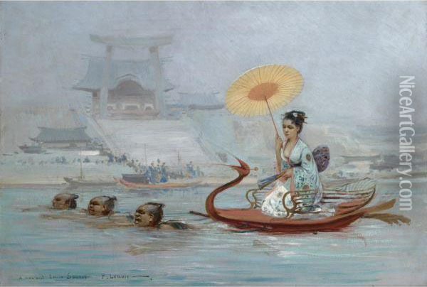 Le Bac Japonais Oil Painting - Paul-Marie Lenoir