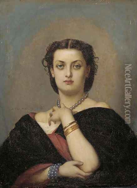 Portrait de femme Oil Painting - Auguste Toulmouche