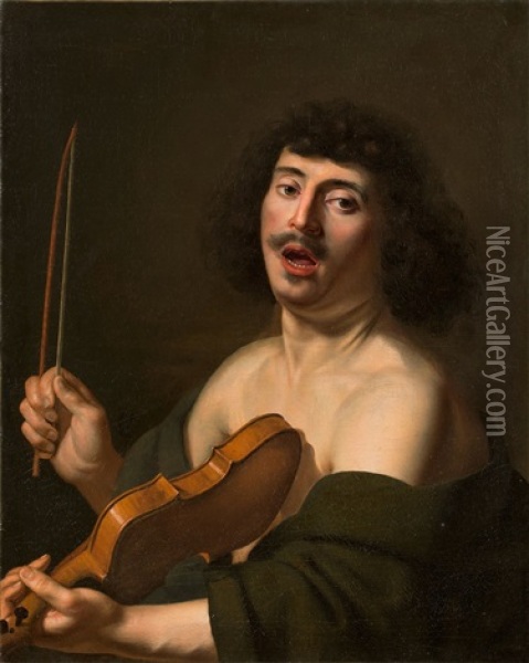 Neapolitan Musician Oil Painting - Hendrik Johannes