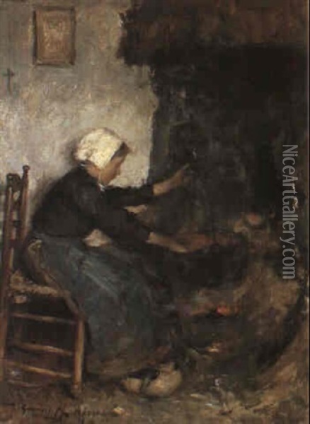 A Young Dutch Wife Oil Painting - Robert Gemmell Hutchison